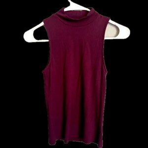 Turtle neck Aeropostale tank in blush or deep red vintage stretchy size small